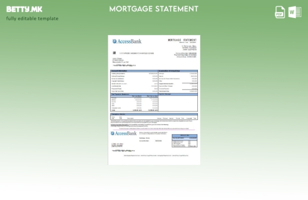 Модерен стил Шаблон за изјава за хипотека на Азербејџан пристап банка